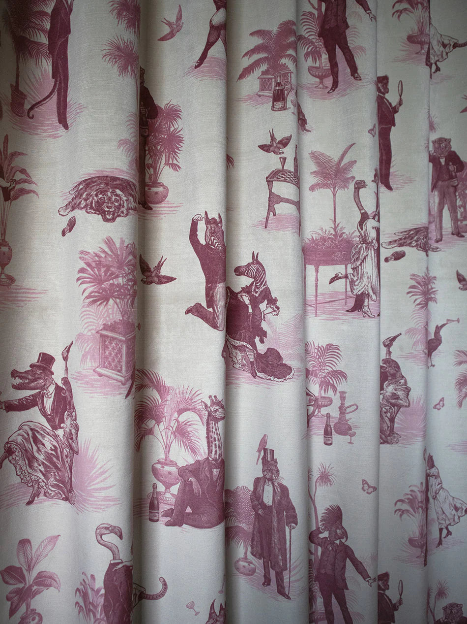 Safari Soiree 'Rouge' Recycled Room Velvet Fabric