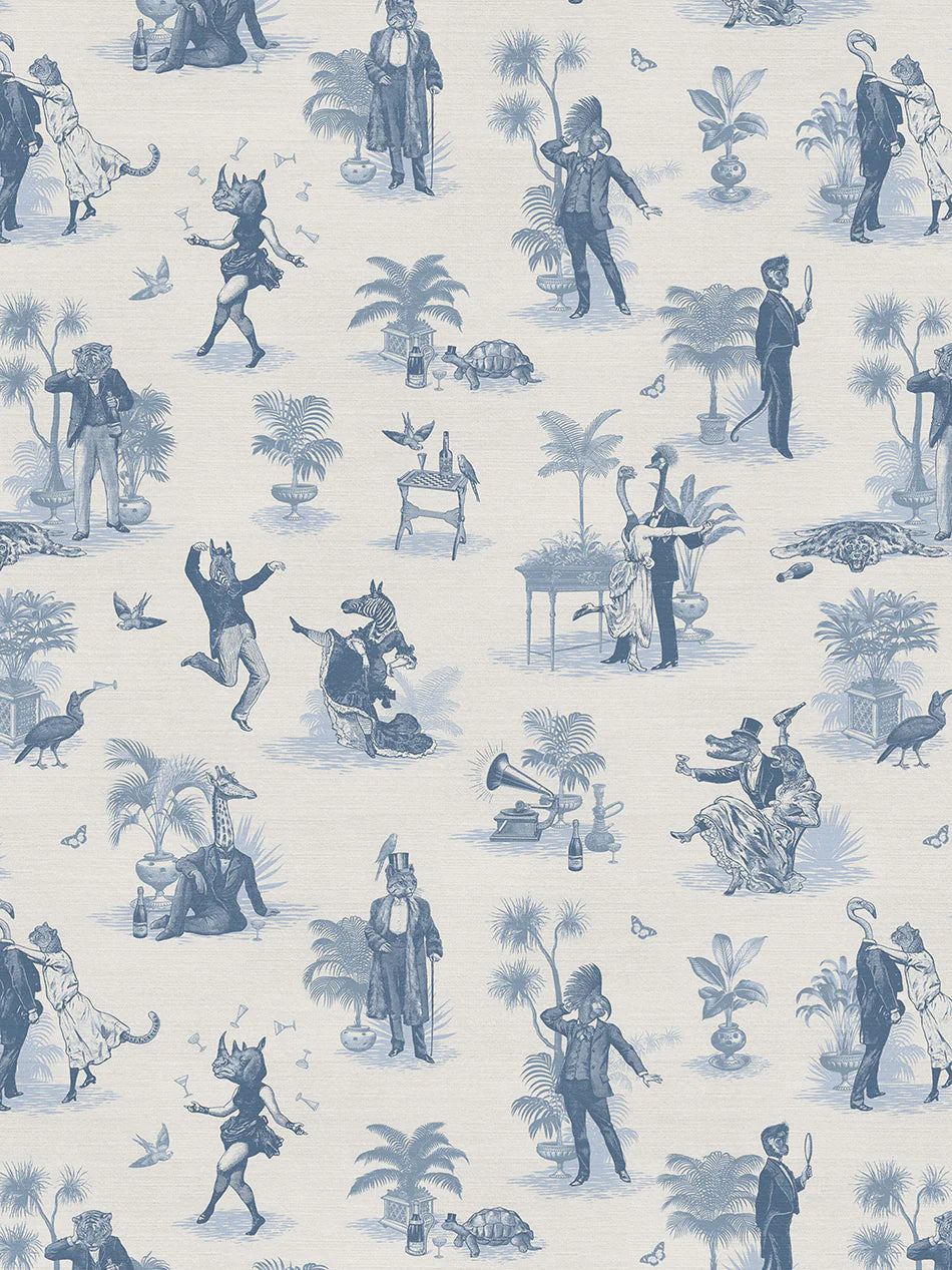 Safari Soiree 'Heron Blue' Recycled Velvet Fabric
