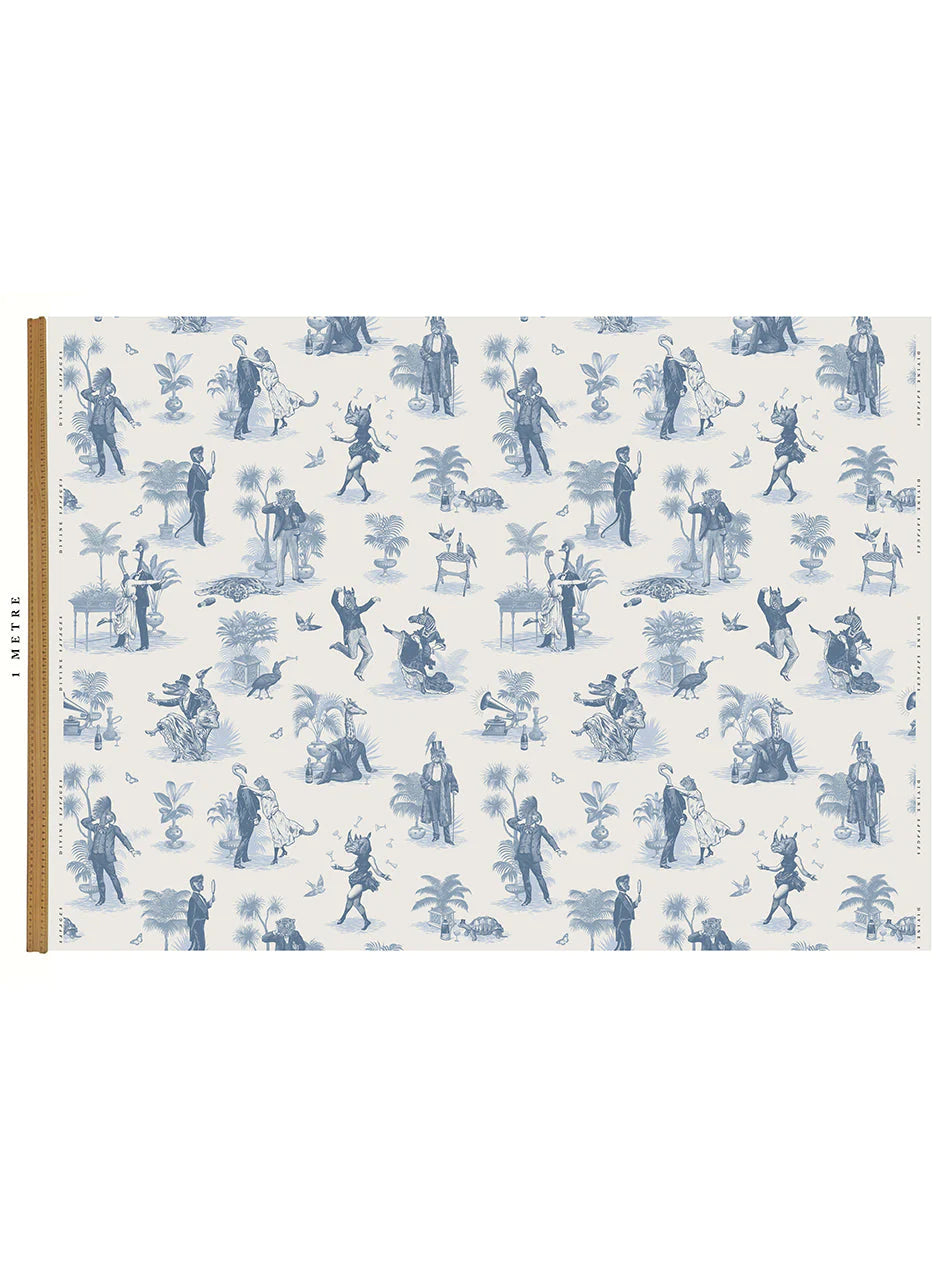 Safari Soiree 'Heron Blue' Recycled Velvet Fabric