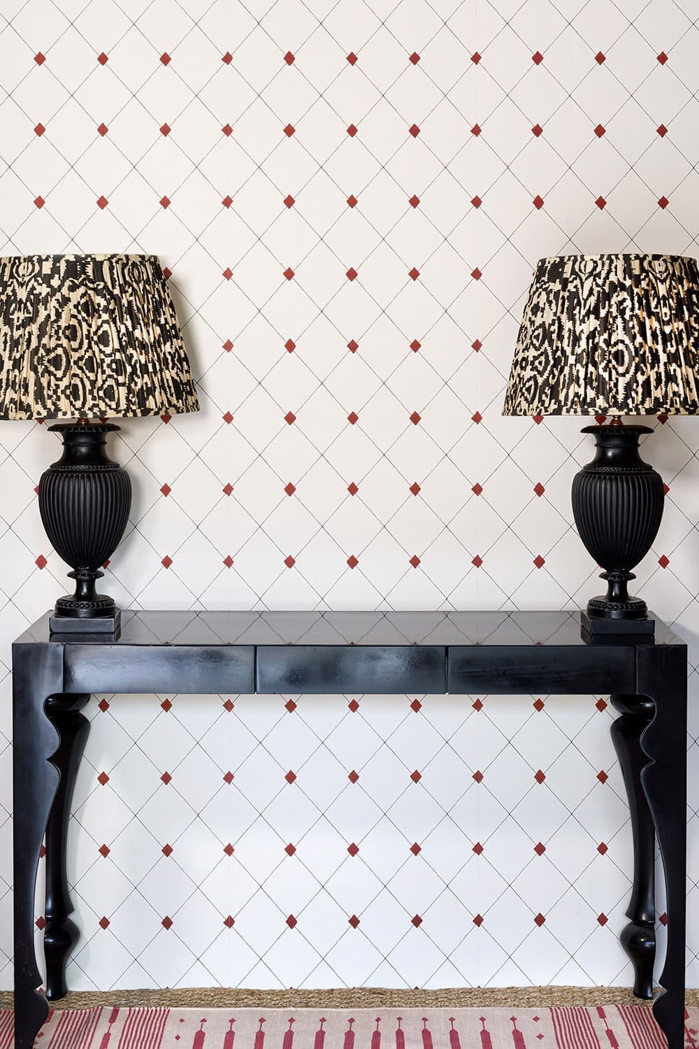 Diamond Trellis Wallpaper - Red - BG2800202 - Barneby Gates