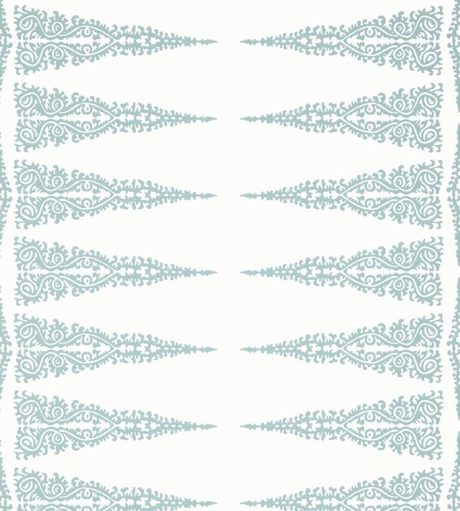 Ellery Stripe Wallpaper - Robin's Egg on White - AT24544 - Anna French