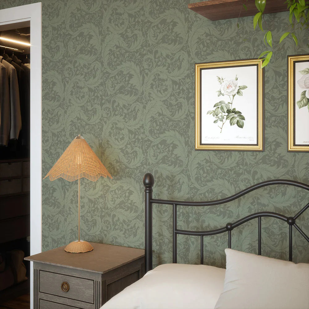 Enchanted Leaf Wallpaper - Bayleaf Green - Lucie Annabel