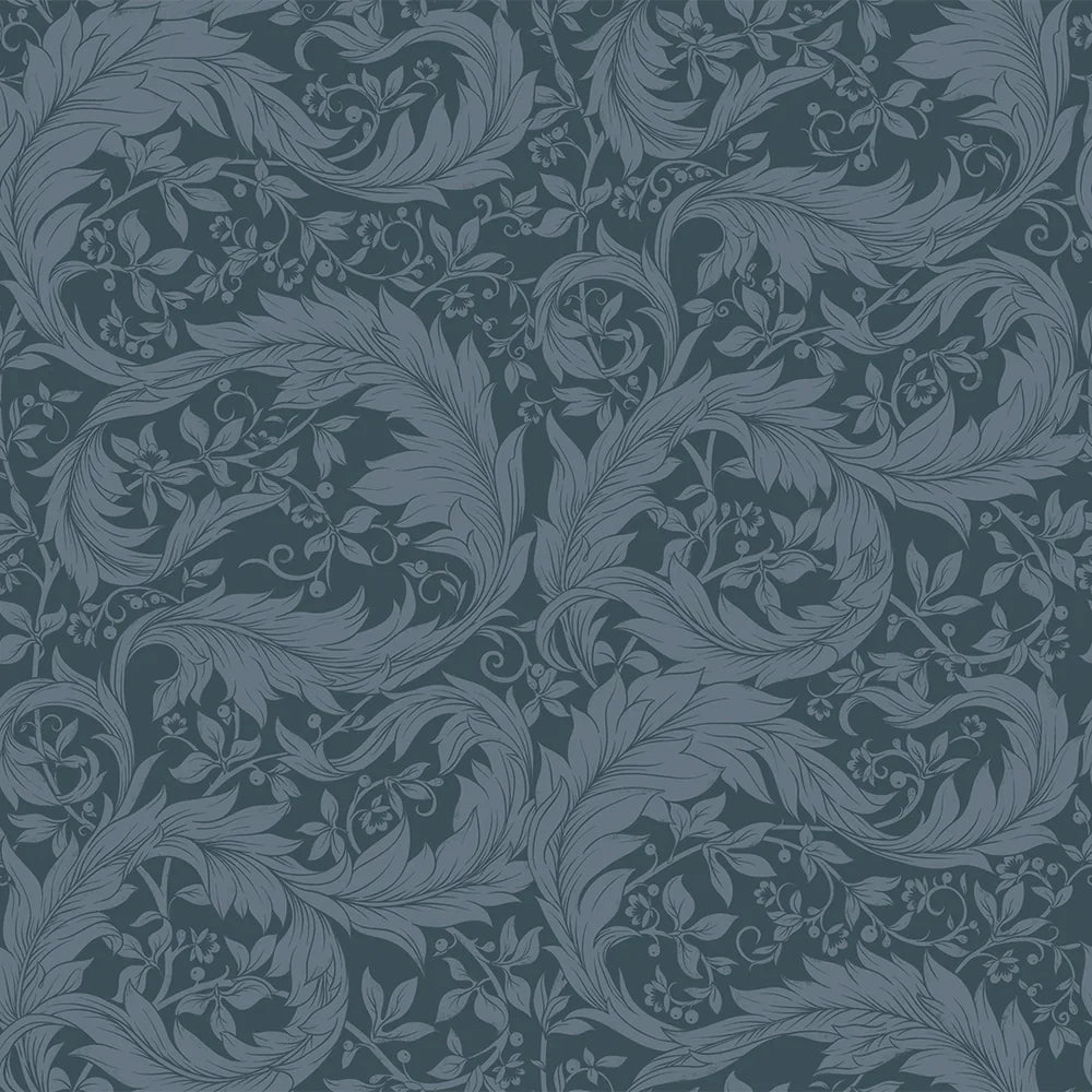 Enchanted Leaf Wallpaper - Rich Navy - Lucie Annabel