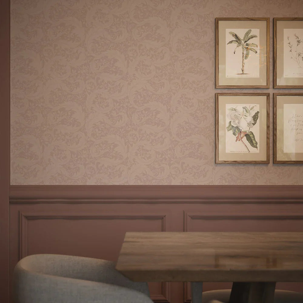 Enchanted Leaf Wallpaper - Vintage Rose - Lucie Annabel