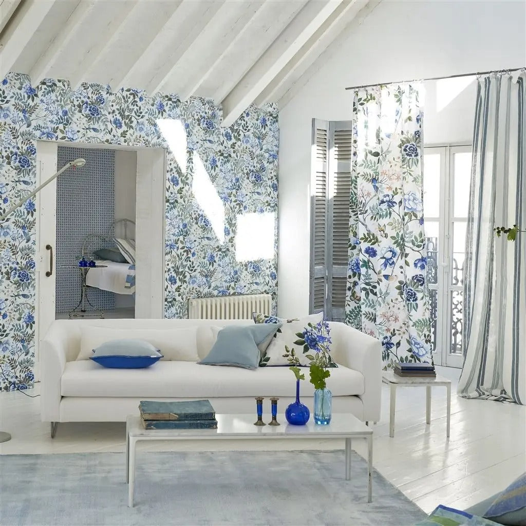 Porcelaine De Chine Cobalt Room Fabric