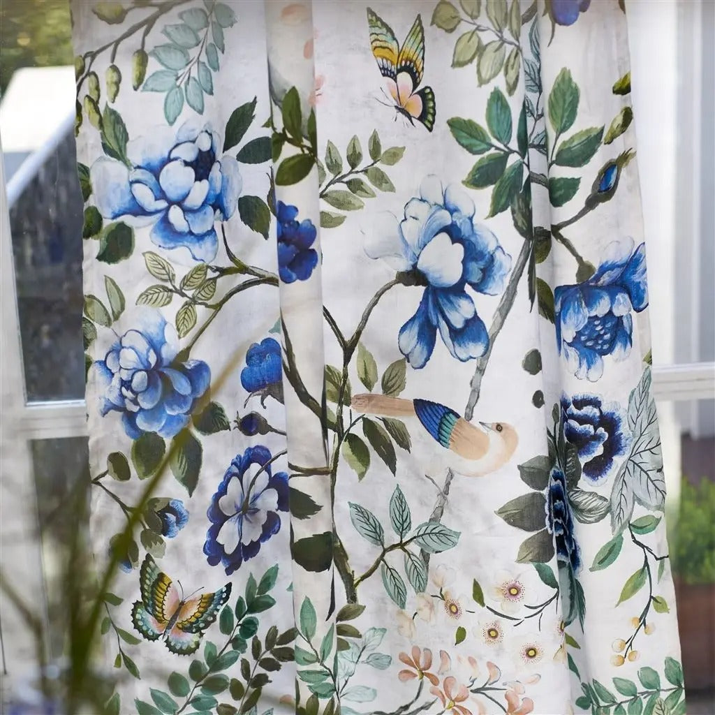 Porcelaine De Chine Cobalt Room Fabric