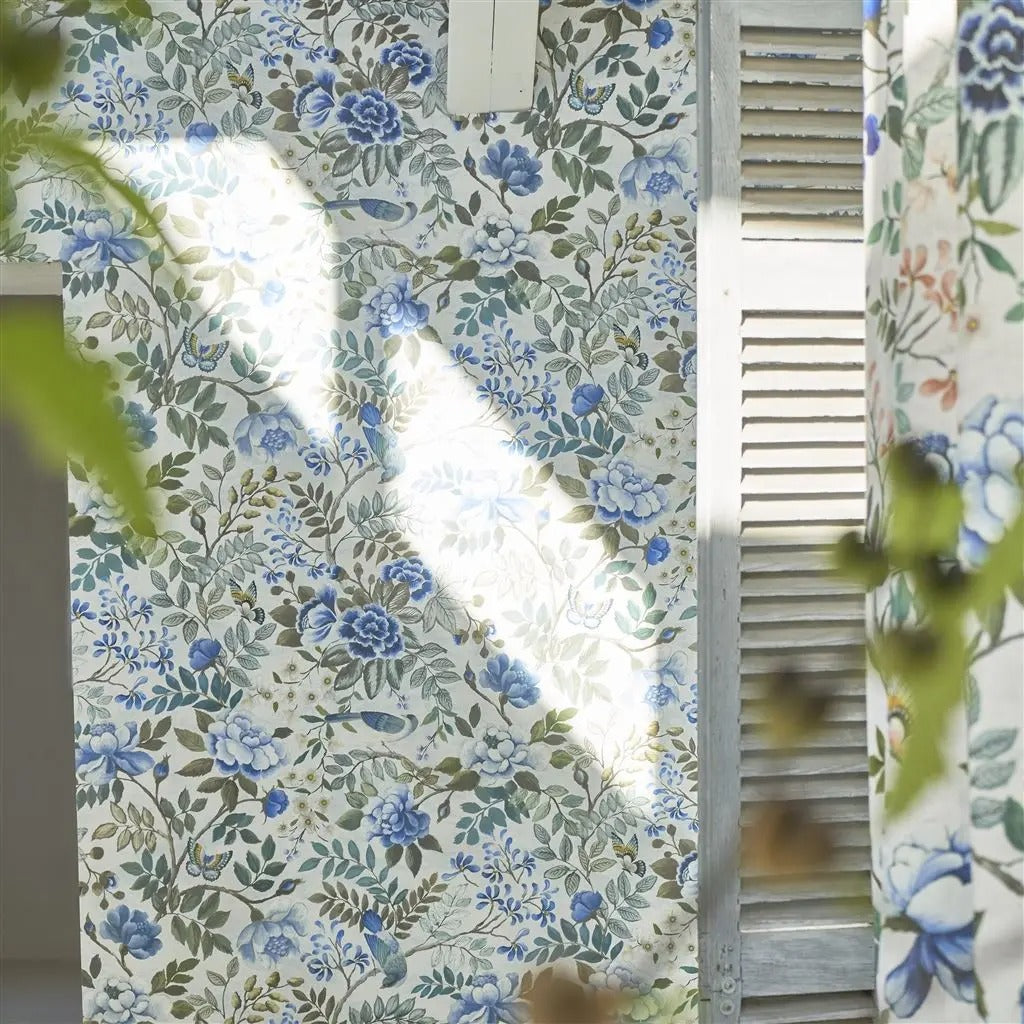 Porcelaine De Chine Cobalt Room Fabric