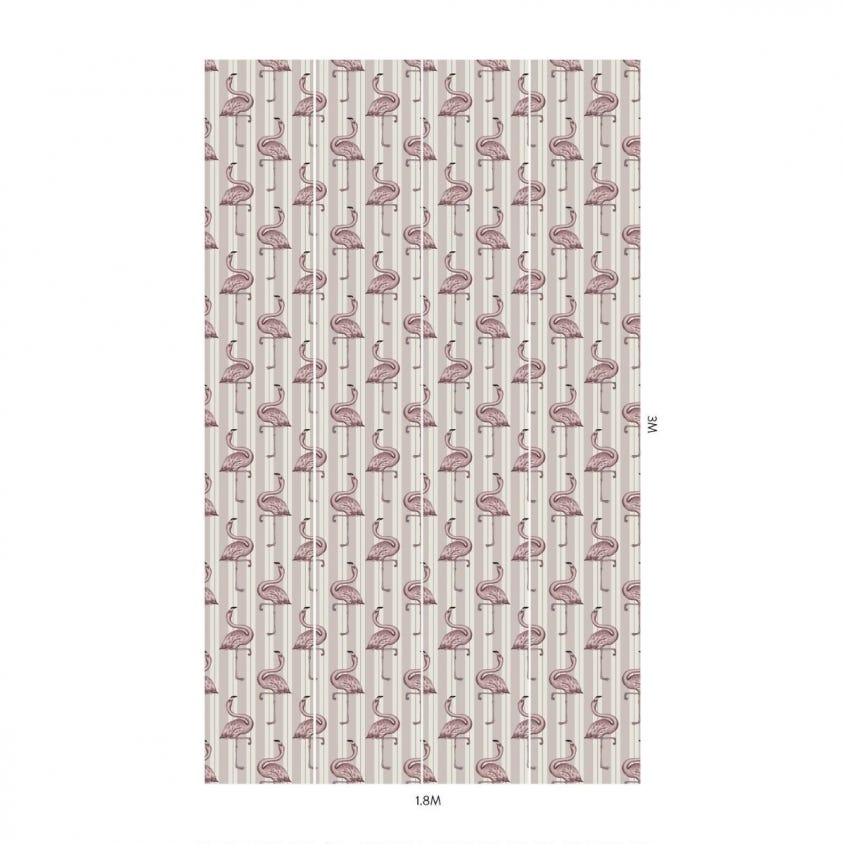 FLAMBOYANCE Wallpaper - Off-White & Macaroon-Pink - House of Hackney