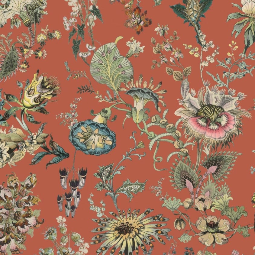 FLORA FANTASIA Wallpaper - Amber - House of Hackney