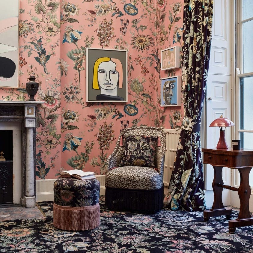 FLORA FANTASIA Wallpaper - Bisque-Pink - House of Hackney