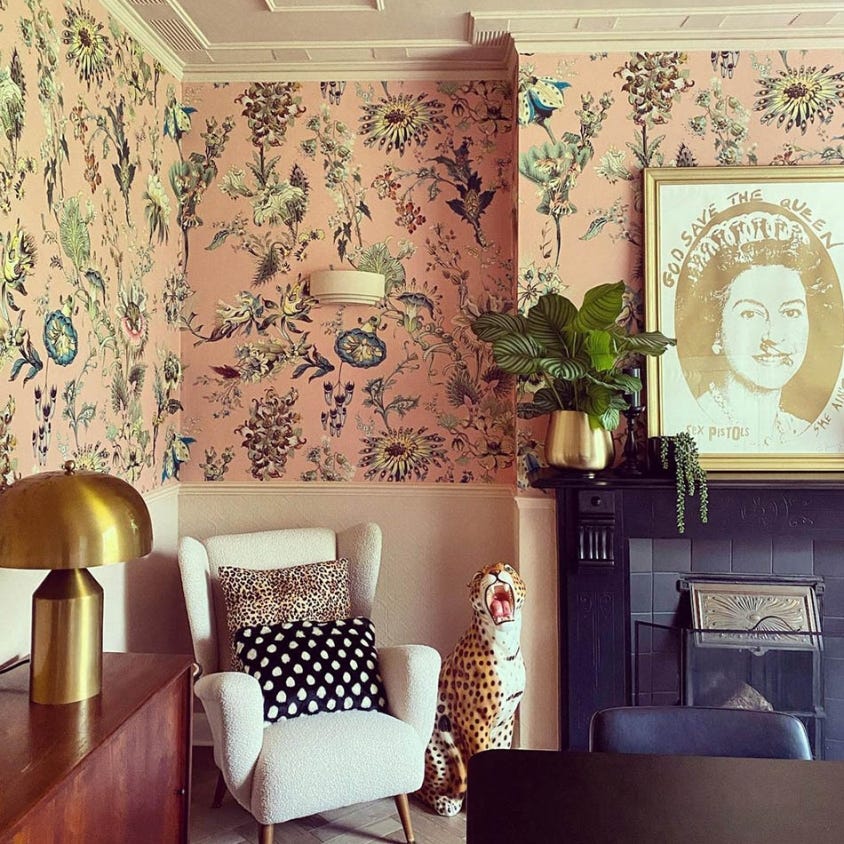 FLORA FANTASIA Wallpaper - Bisque-Pink - House of Hackney