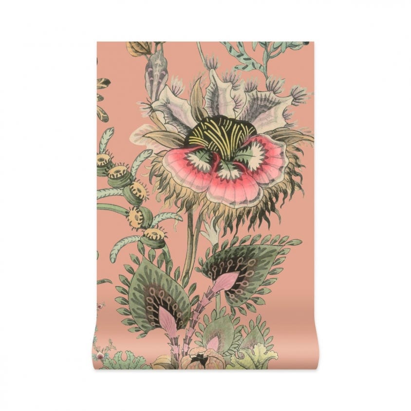 FLORA FANTASIA Wallpaper - Bisque-Pink - House of Hackney