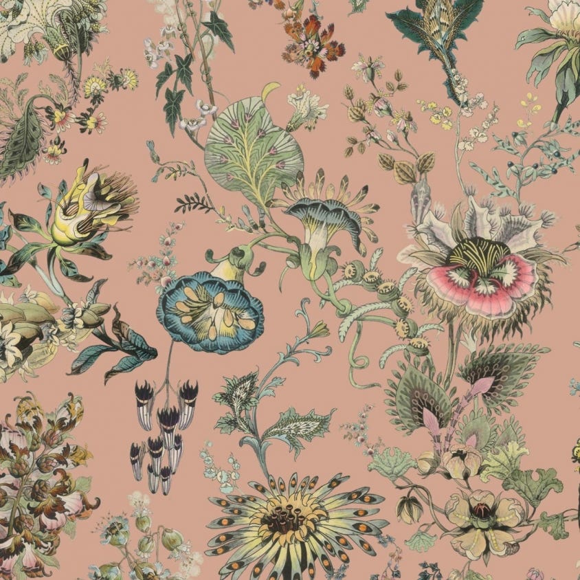 FLORA FANTASIA Wallpaper - Bisque-Pink - House of Hackney