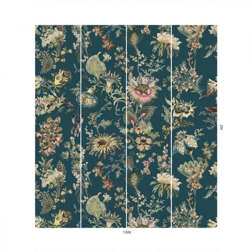 FLORA FANTASIA Wallpaper - Cerulean - House of Hackney