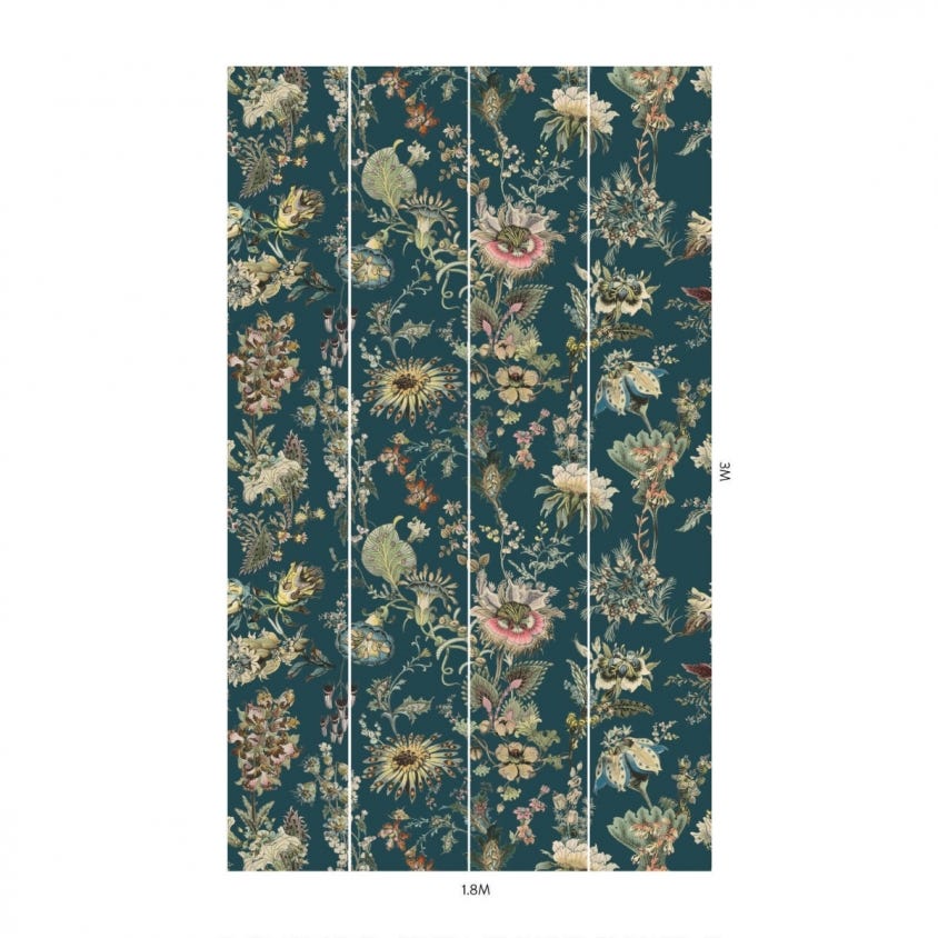 FLORA FANTASIA Wallpaper - Cerulean - House of Hackney