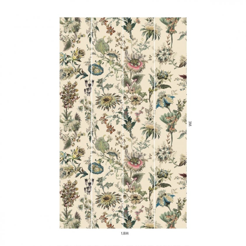 FLORA FANTASIA Wallpaper - Ecru - House of Hackney