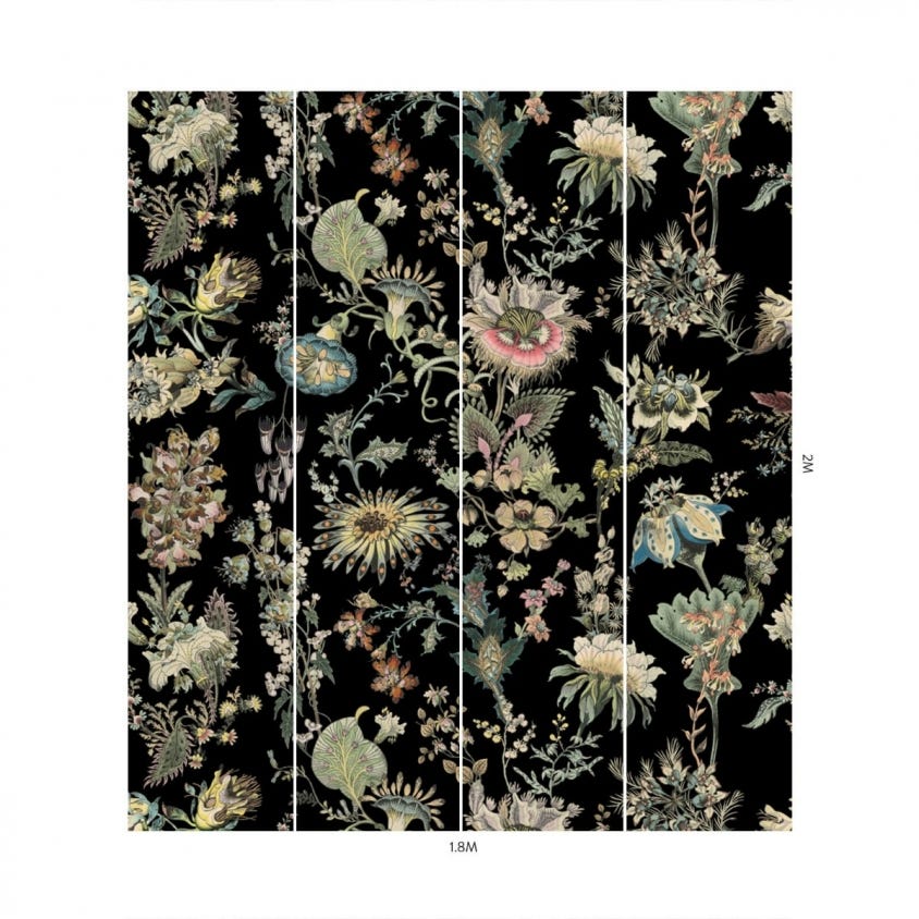 FLORA FANTASIA Wallpaper - Noir - House of Hackney