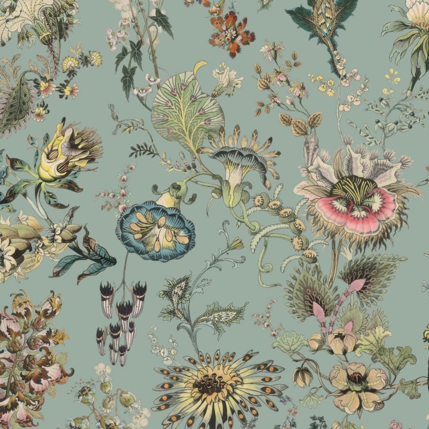 FLORA FANTASIA Wallpaper - Sky - Blue - House of Hackney