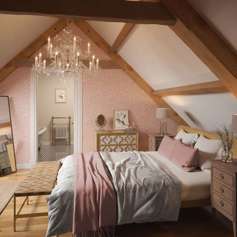 Fallen Foliage Wallpaper - French Pink - Lucie Annabel