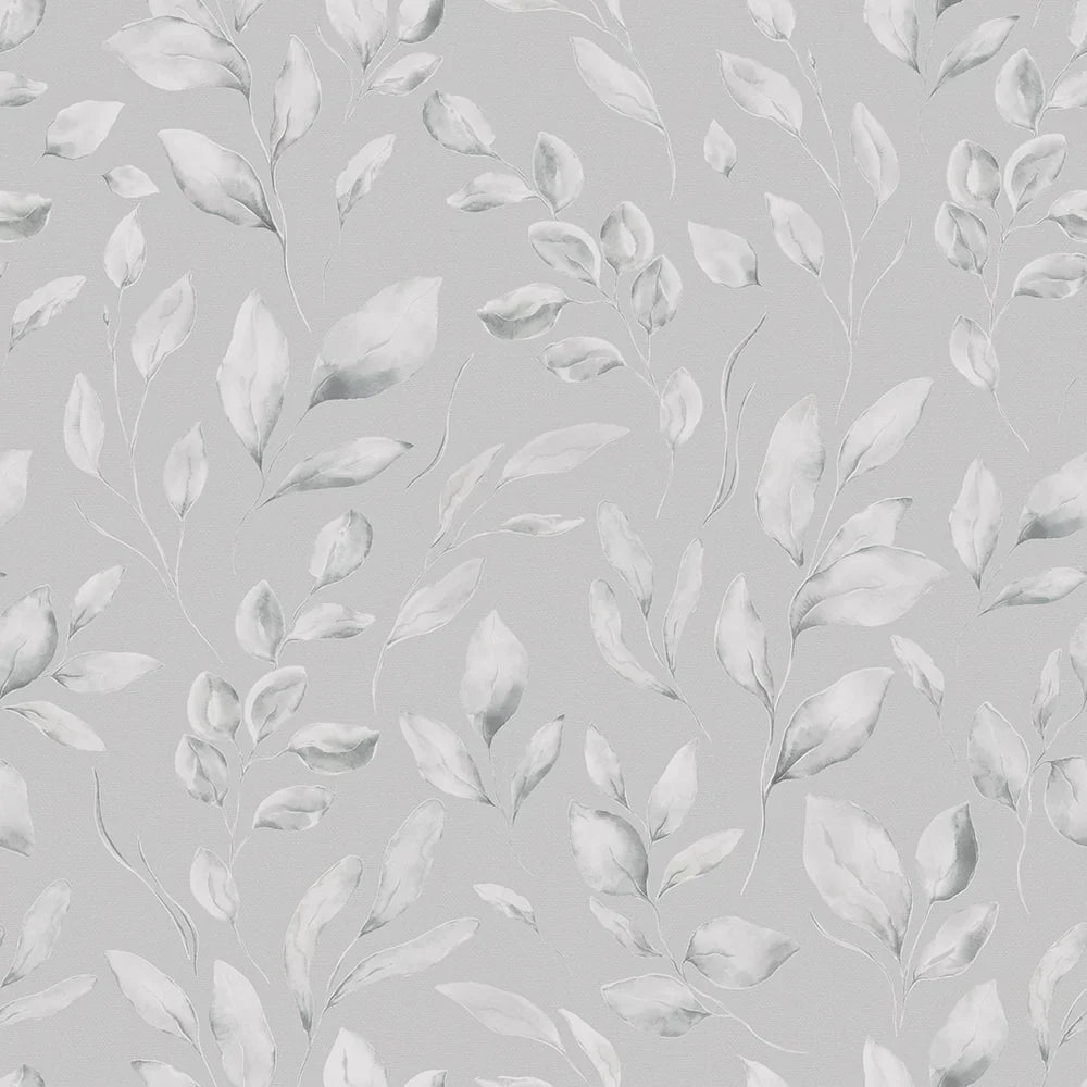 Fallen Foliage Wallpaper - Moon Grey - Lucie Annabel
