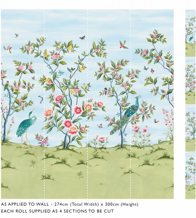 Florence Wallpaper - Sky/Meadow/Blossom - HDHW112889 - Harlequin