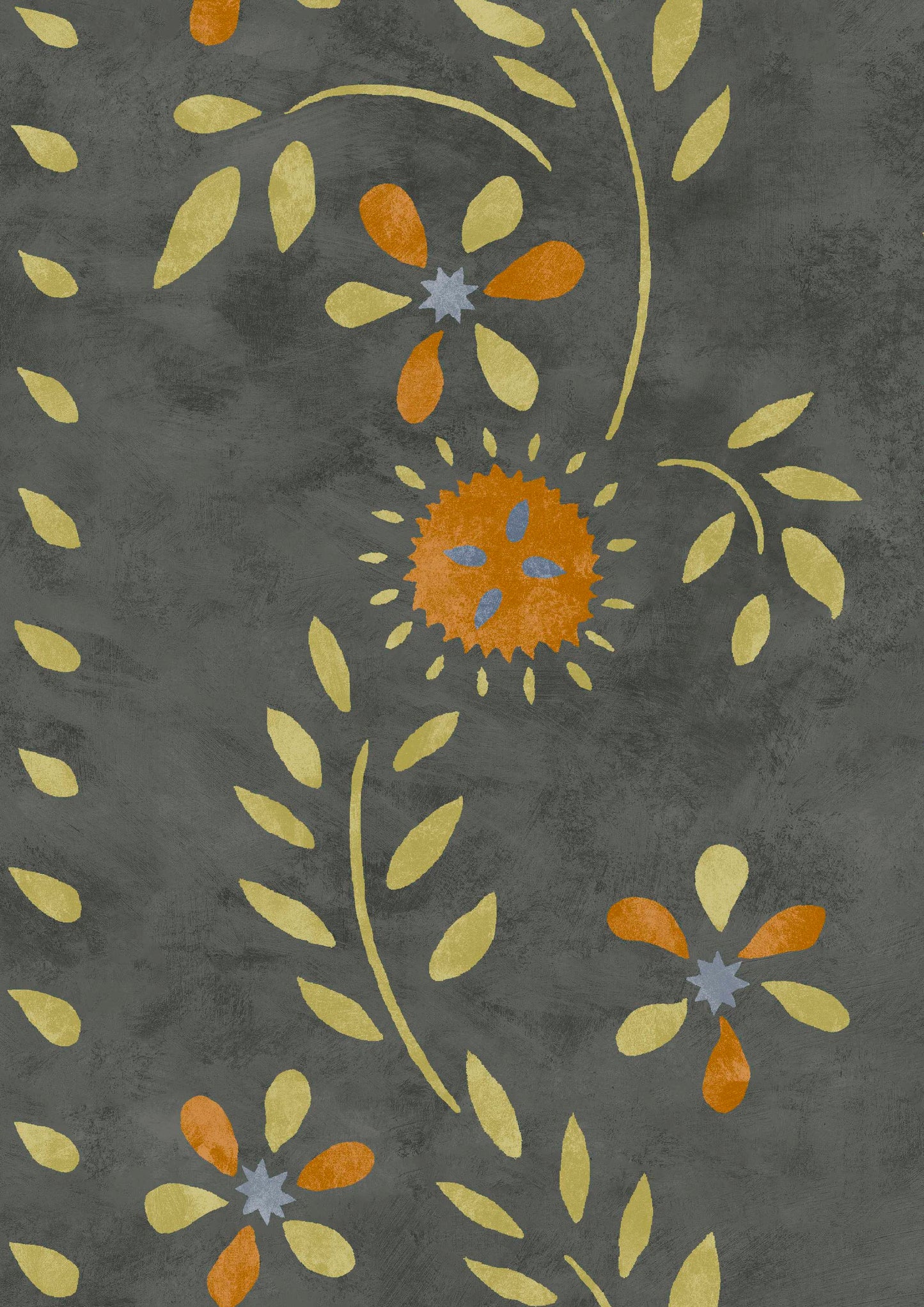 Folklore Wallpaper - Charcoal Lime
