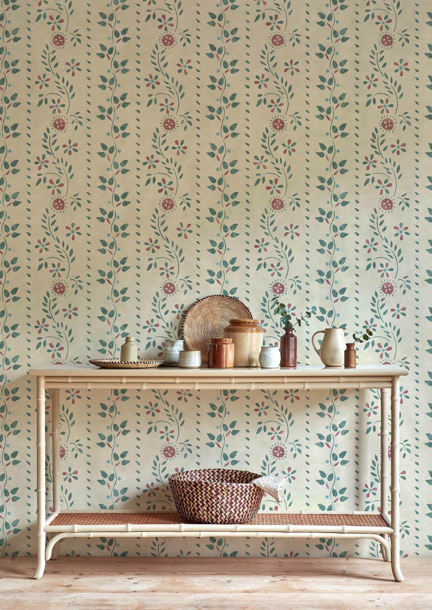 Folklore Wallpaper - Teal Berry