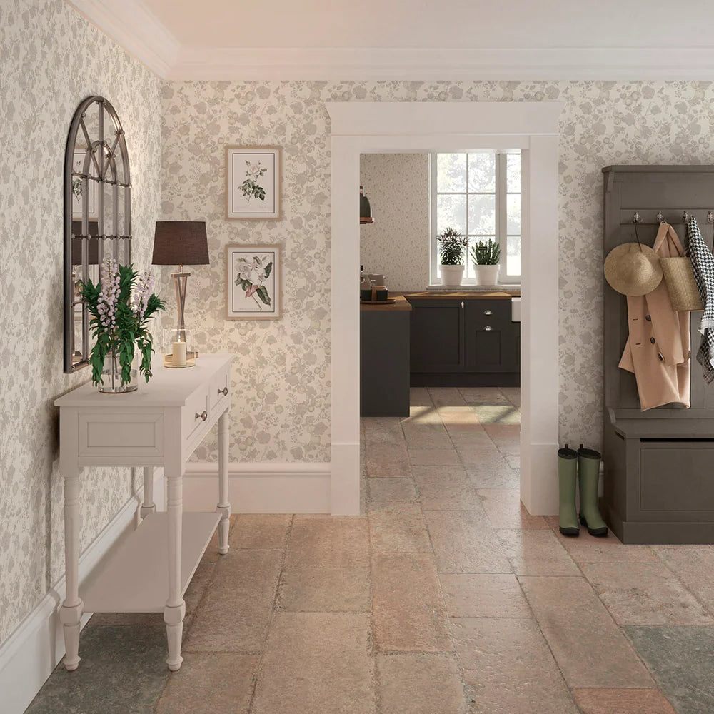 Forgotten Fruit Wallpaper - Vintage Cream & Vintage Grey - Lucie Annabel