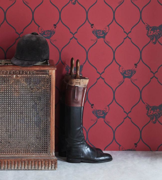 Fox And Hen Wallpaper - Brick - BG0900-101 - Barneby Gates
