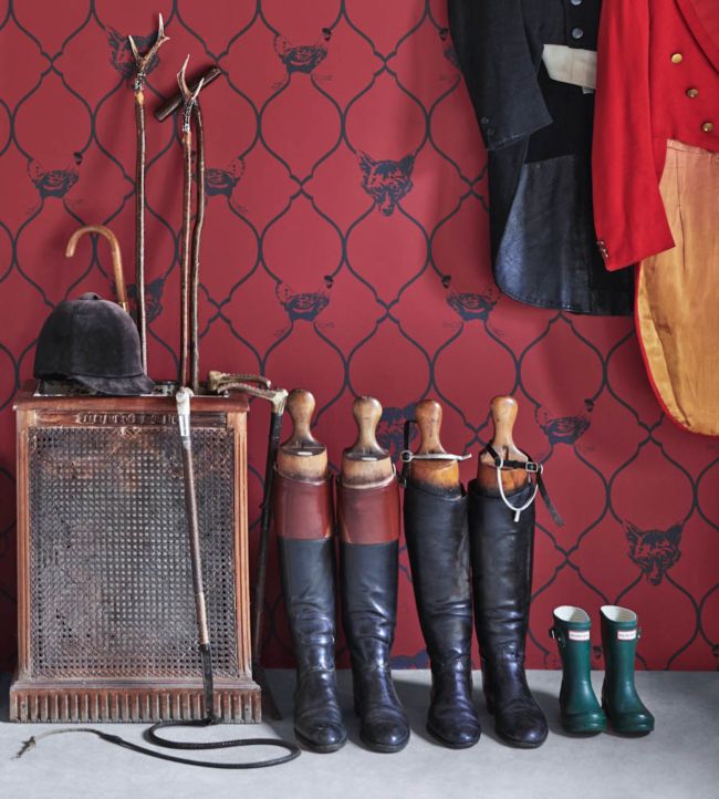 Fox And Hen Wallpaper - Brick - BG0900-101 - Barneby Gates