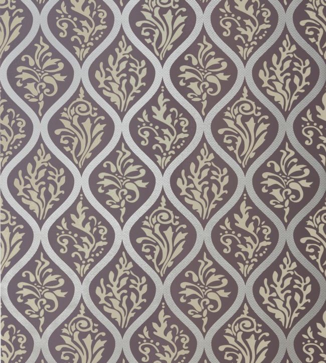 Francis Wallpaper - Metallic on Plum - AT1453 - Anna French
