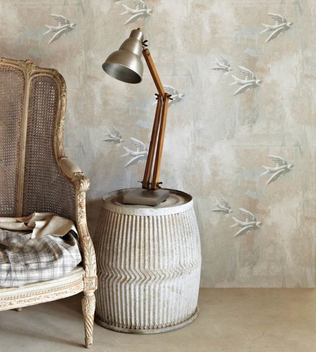 Fresco Birds Wallpaper - Natural - BG0700-101 - Barneby Gates