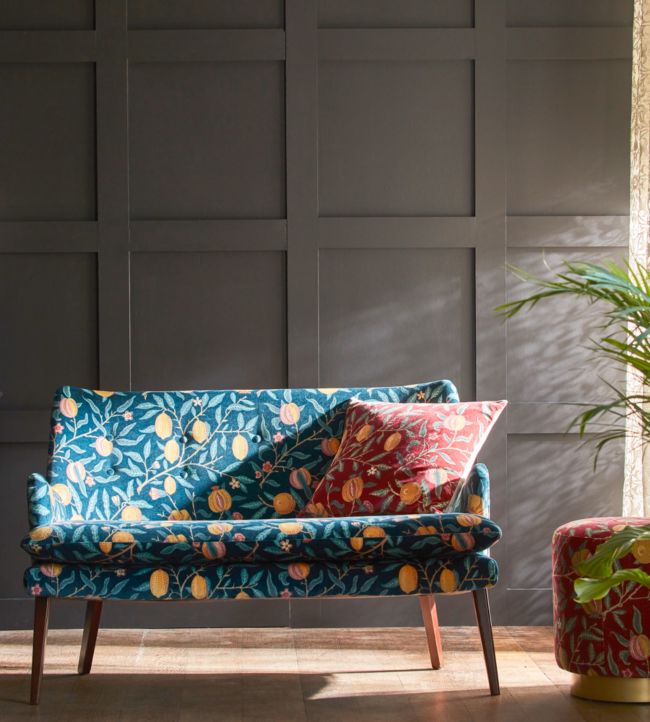 Fruit Velvet Fabric - Indigo/Slate - 236924 - Morris & Co