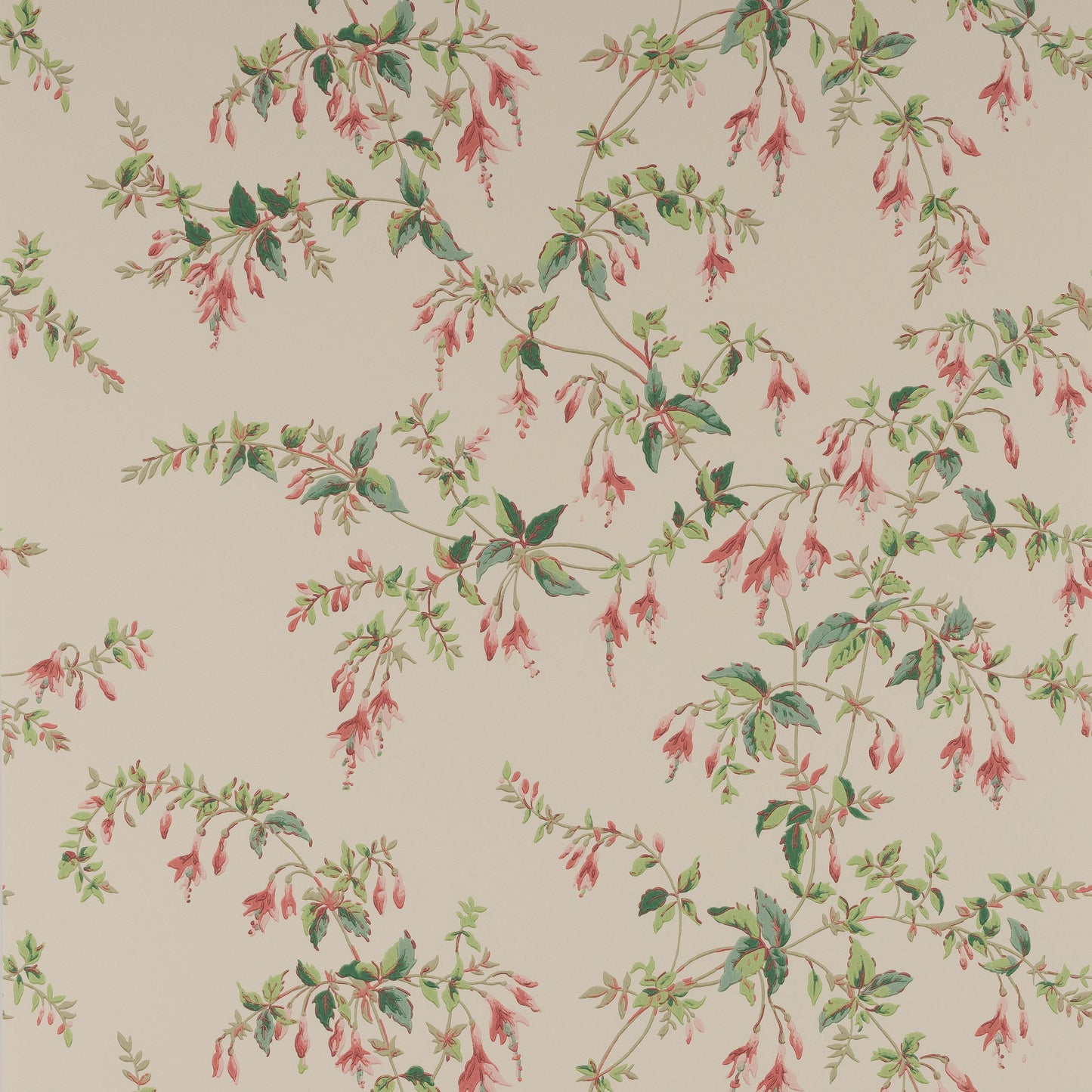 Fuchsia Wallpaper - Pink/Green - Colefax & Fowler