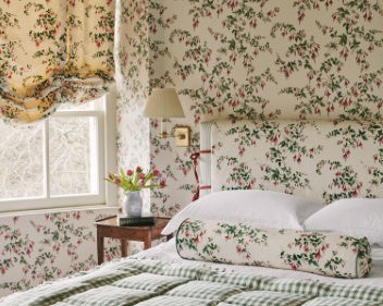 Fuchsia Wallpaper - Red/Forest - Colefax & Fowler