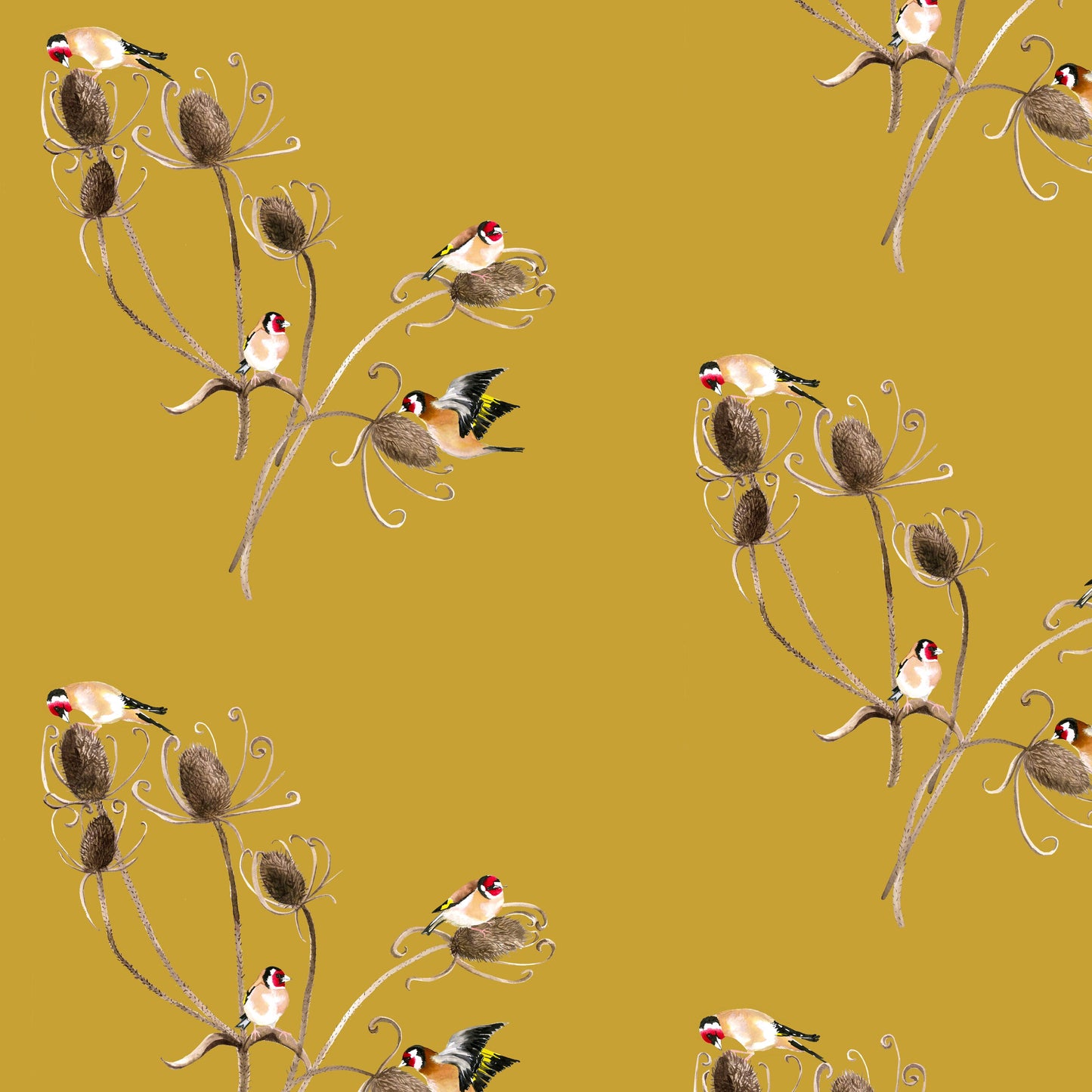 Goldfinch Fabric - Straw - Petronella Hall