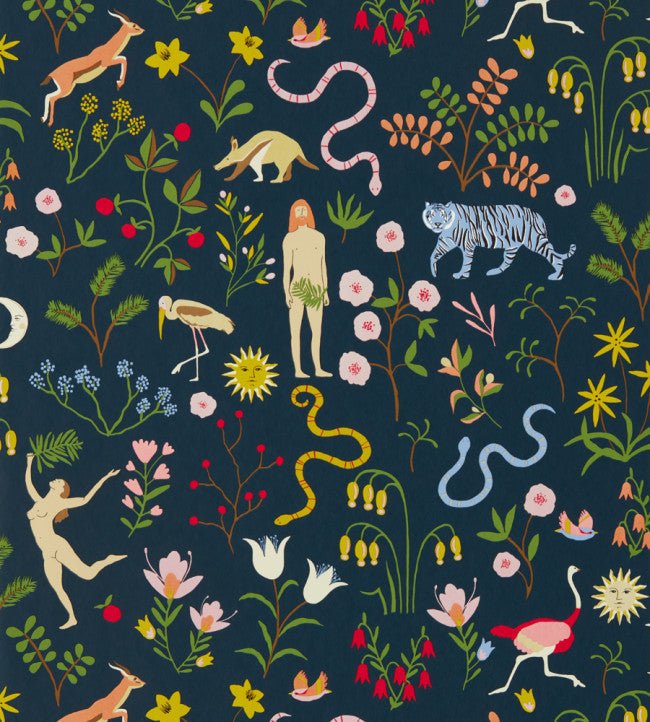 Garden Of Eden Wallpaper - Midnight - NART112795 - Scion