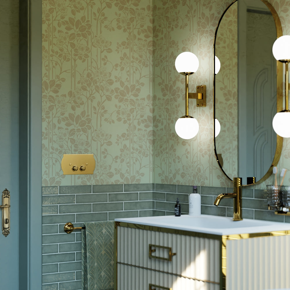 Garden Trellis Wallpaper - Olive & Gold - Lucie Annabel