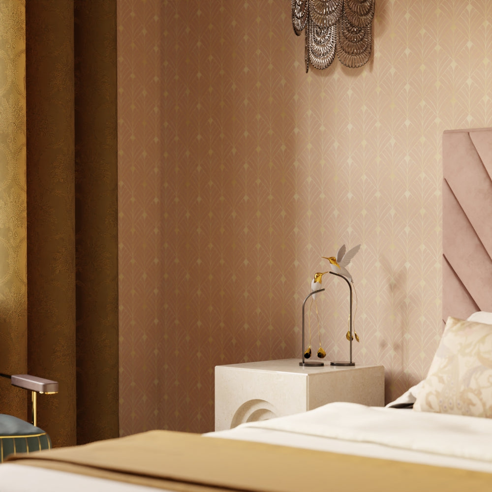 Gatsby Wallpaper - Blush & Vintage Gold - Lucie Annabel