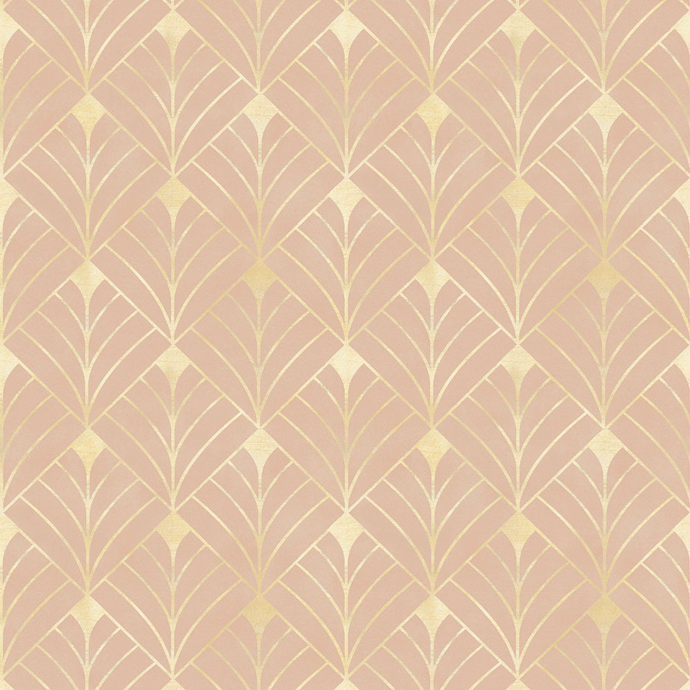 Gatsby Wallpaper - Blush & Vintage Gold - Lucie Annabel