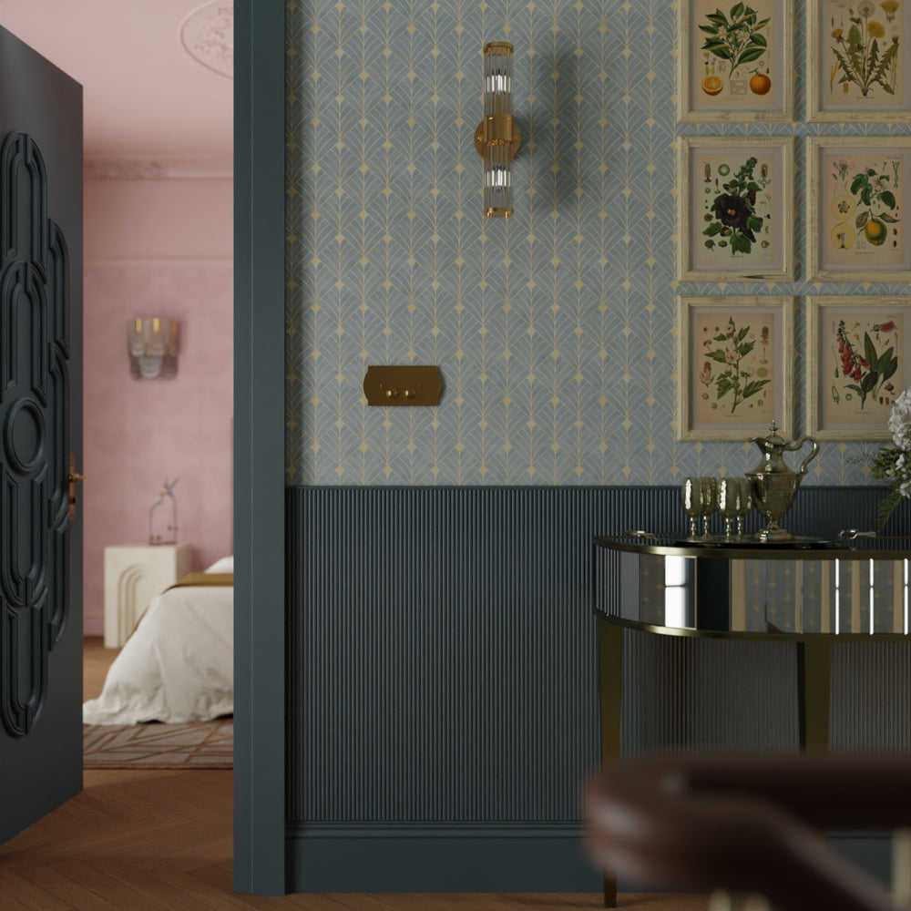 Gatsby Wallpaper - Mineral & Vintage Gold - Lucie Annabel