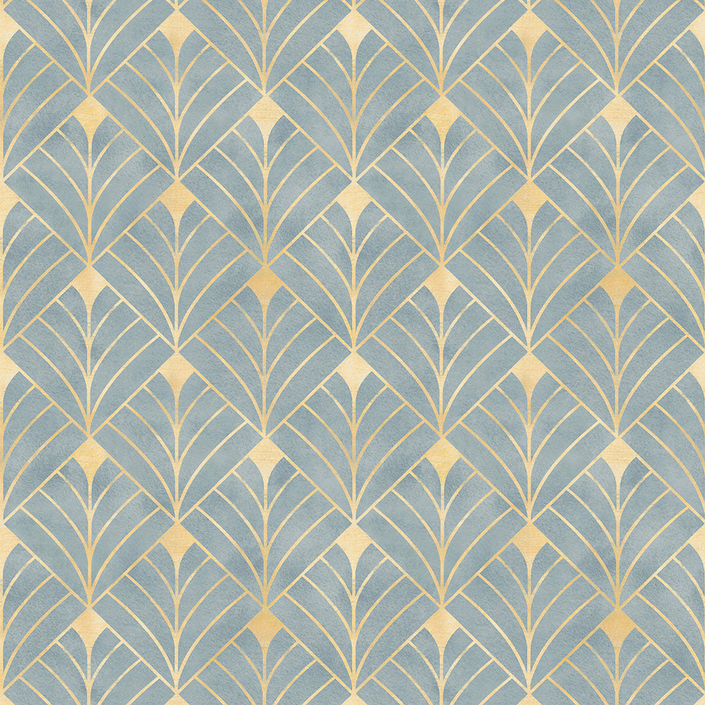 Gatsby Wallpaper - Mineral & Vintage Gold - Lucie Annabel