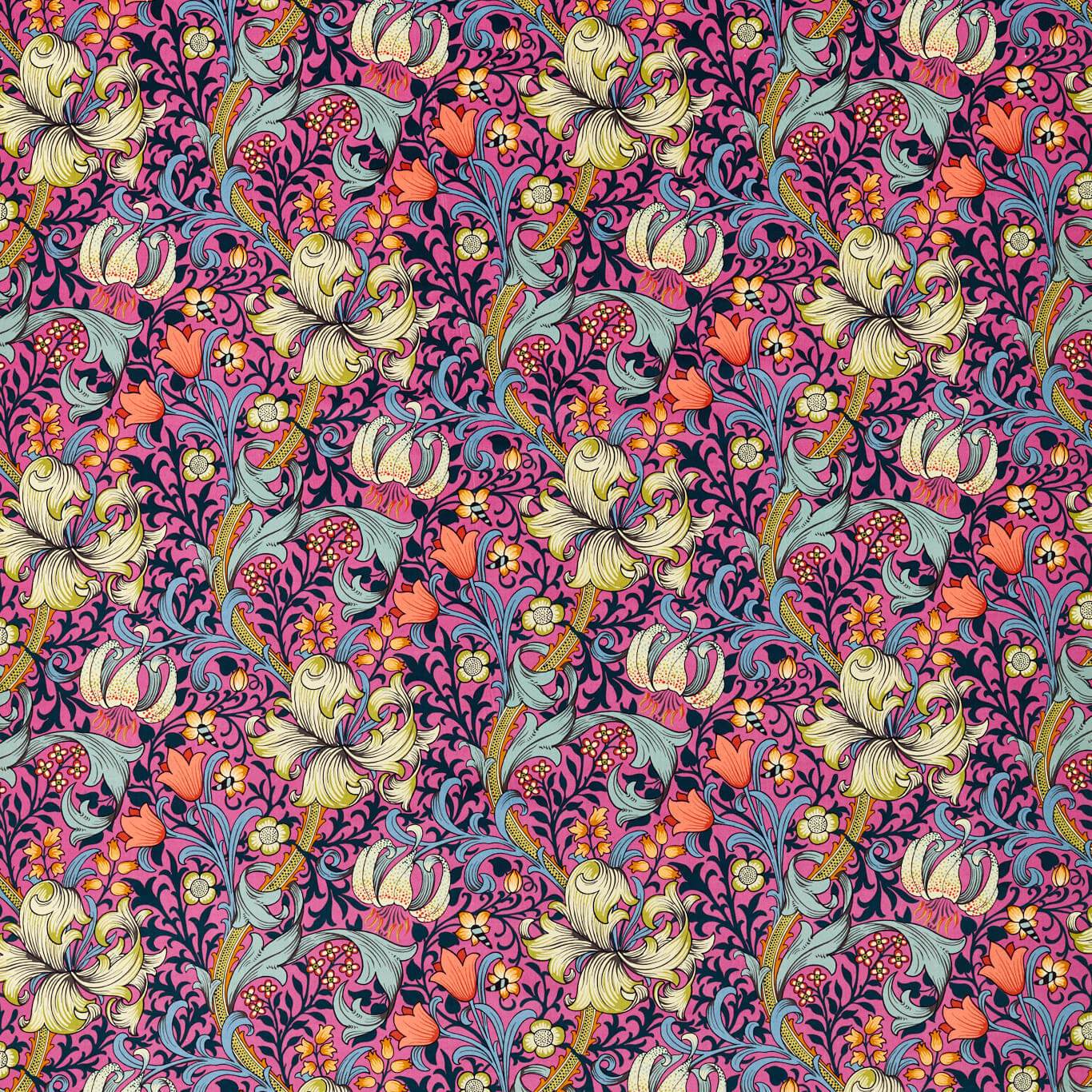 Golden Lily Fabric - Serotonin Pink - 520003 - Morris & Co