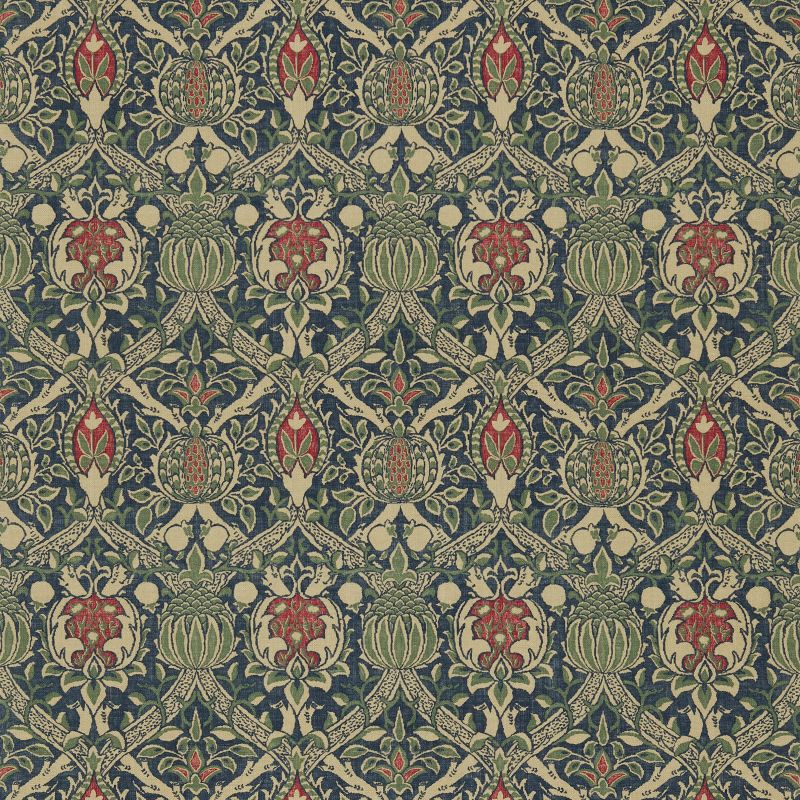 Granada Fabric - Indigo/Red - DMCOGR201 - Morris & Co