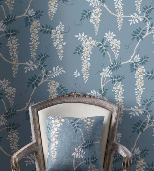 Grayshott Wallpaper - Navy - Colefax & Fowler