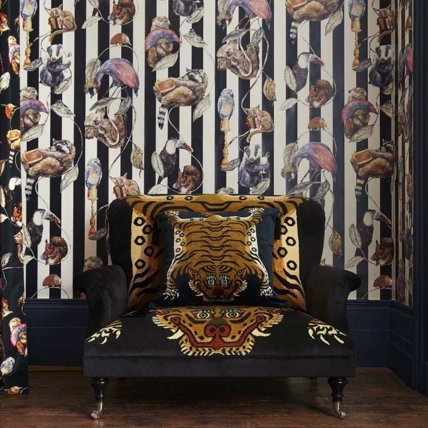 HACKNEY EMPIRE Stripe Wallpaper - Midnight - House of Hackney