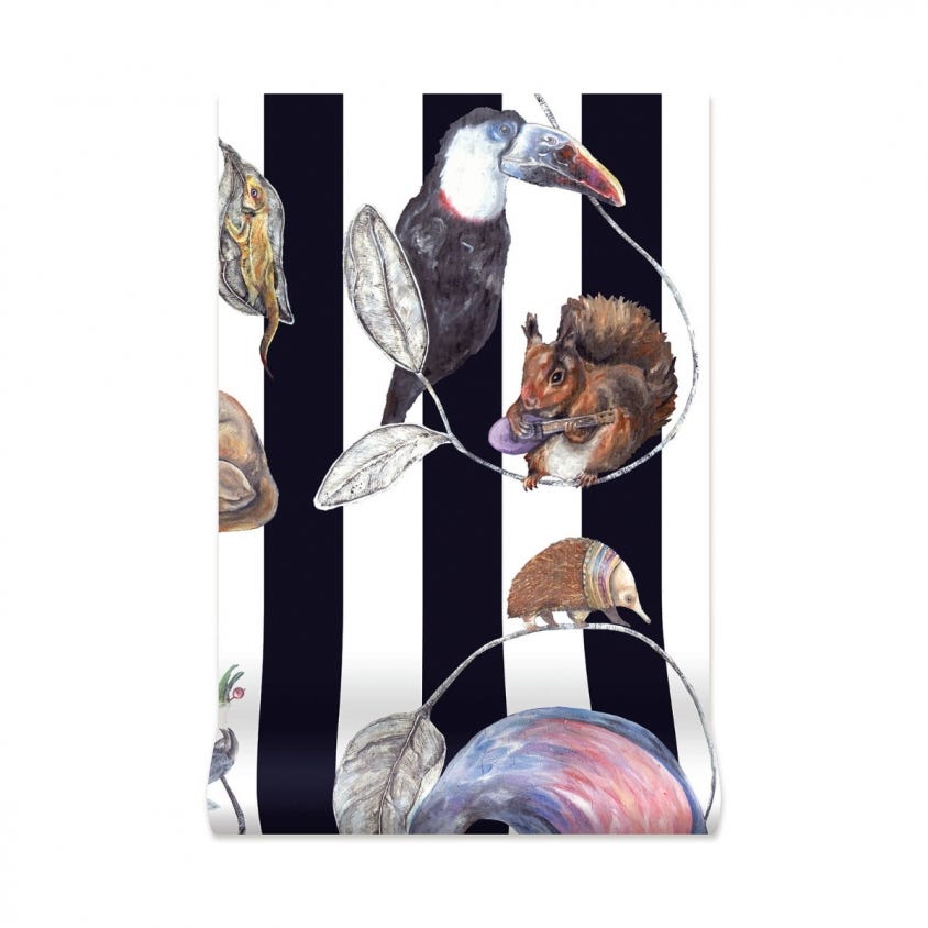 HACKNEY EMPIRE Stripe Wallpaper - Midnight - House of Hackney