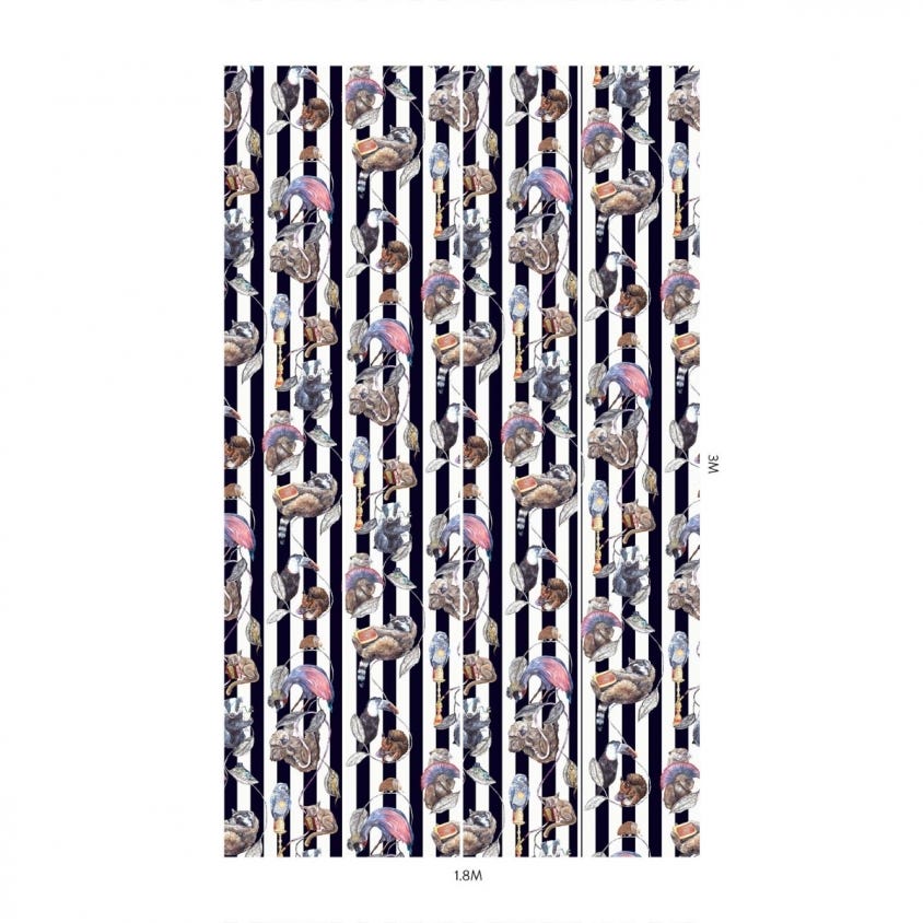 HACKNEY EMPIRE Stripe Wallpaper - Midnight - House of Hackney