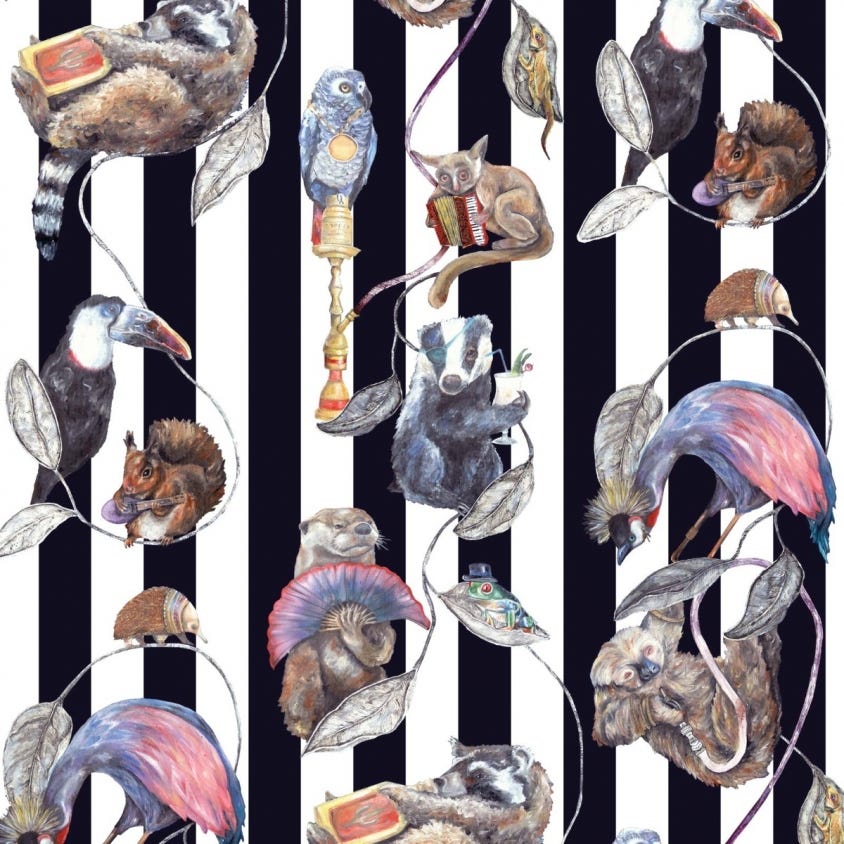 HACKNEY EMPIRE Stripe Wallpaper - Midnight - House of Hackney