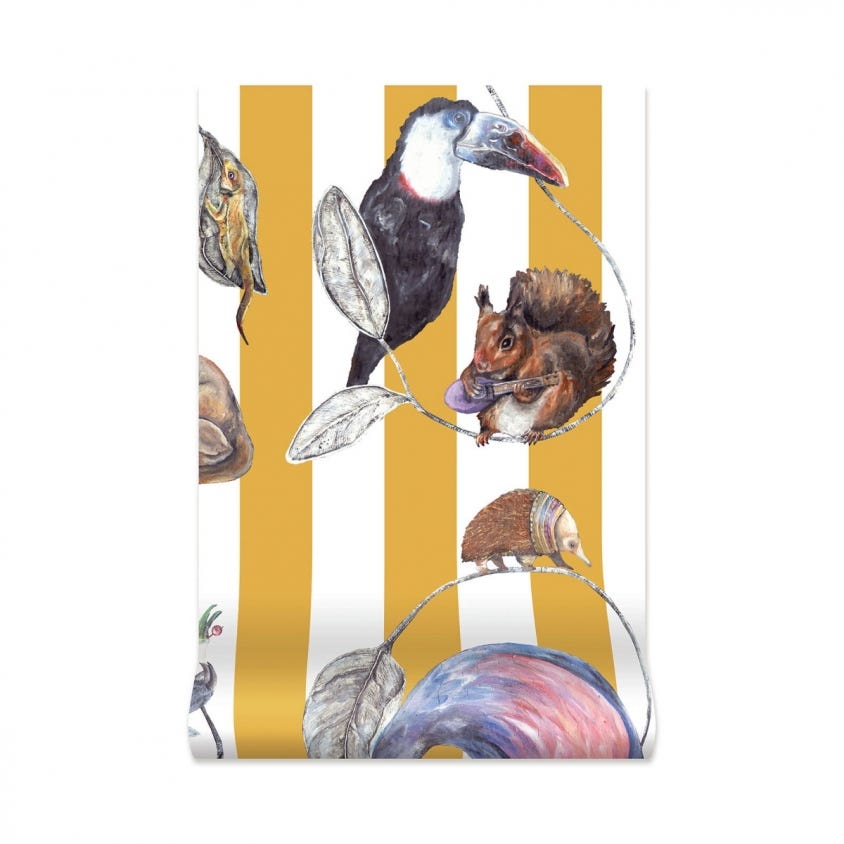 HACKNEY EMPIRE Stripe Wallpaper - Ochre - House of Hackney